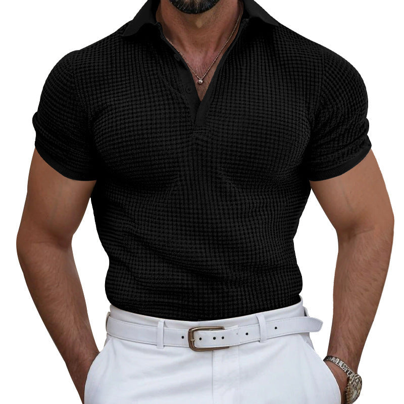 Herren nan strukturiertes Piqué-Poloshirt aus Baumwollmischung mit verstärktem Polokragen Drune