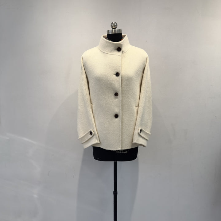 Damen Vintage-inspirierte strukturierte Knopfjacke Drune