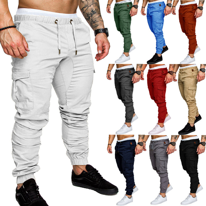Herren Tapered Cargo-Jogger mit elastischem Bund, Kordelzug und Beuteltaschen Drune