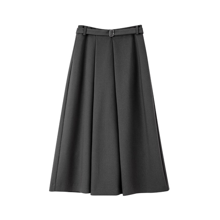 Damen Eleganter, weit geschnittener Maxirock mit Taillengürtel Drune