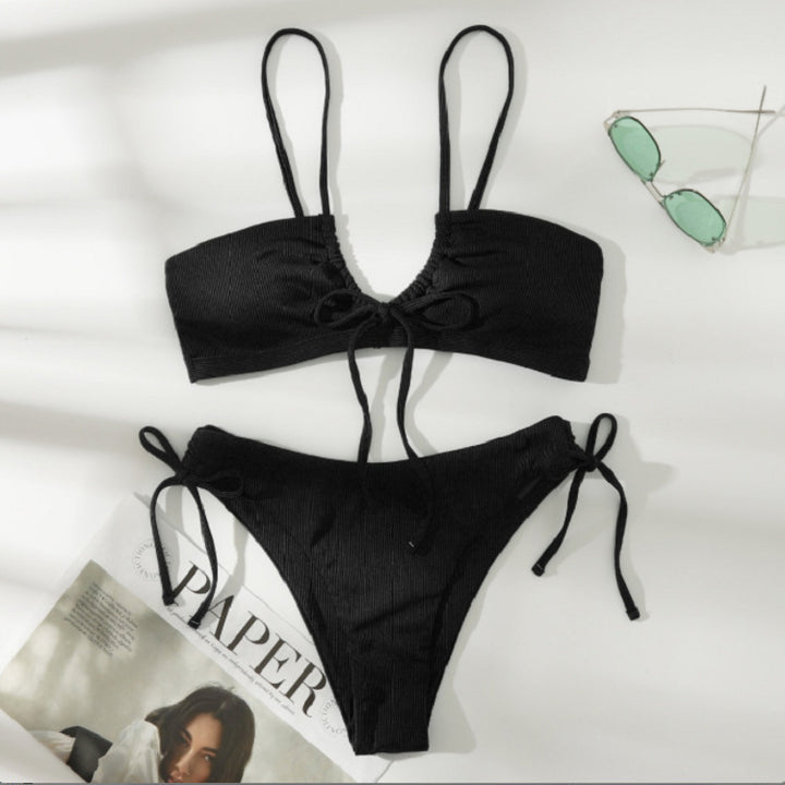 Damen Bandeau-Bikini mit anpassbarem Wickeldetail Drune