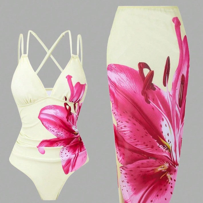 Damen Badeanzug mit elegantem Blumenprint Drune