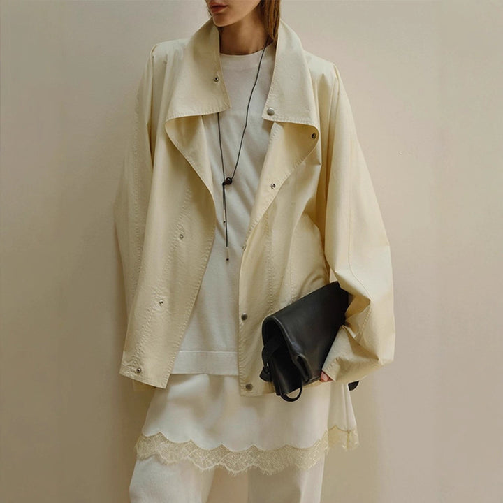 Damen elegante Übergangsjacke im oversized Schnitt Drune