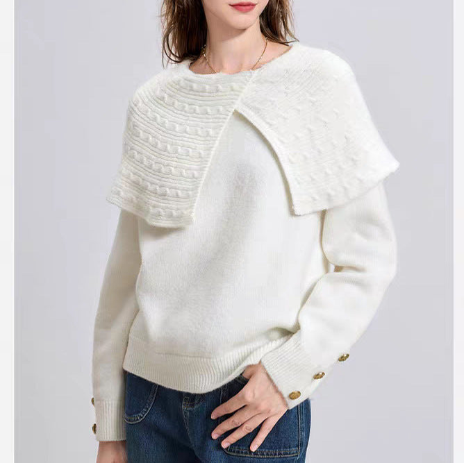 Damen Pullover mit einzigartigem Kragen und lässigem Design Drune