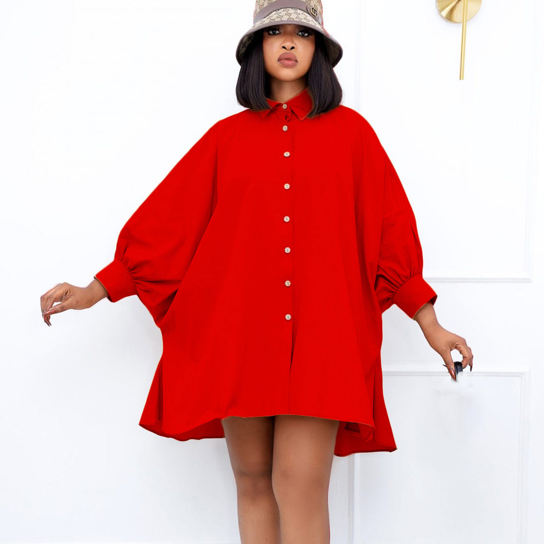 Damen Bluse mit oversized Schnitt und eleganten Knöpfen Drune