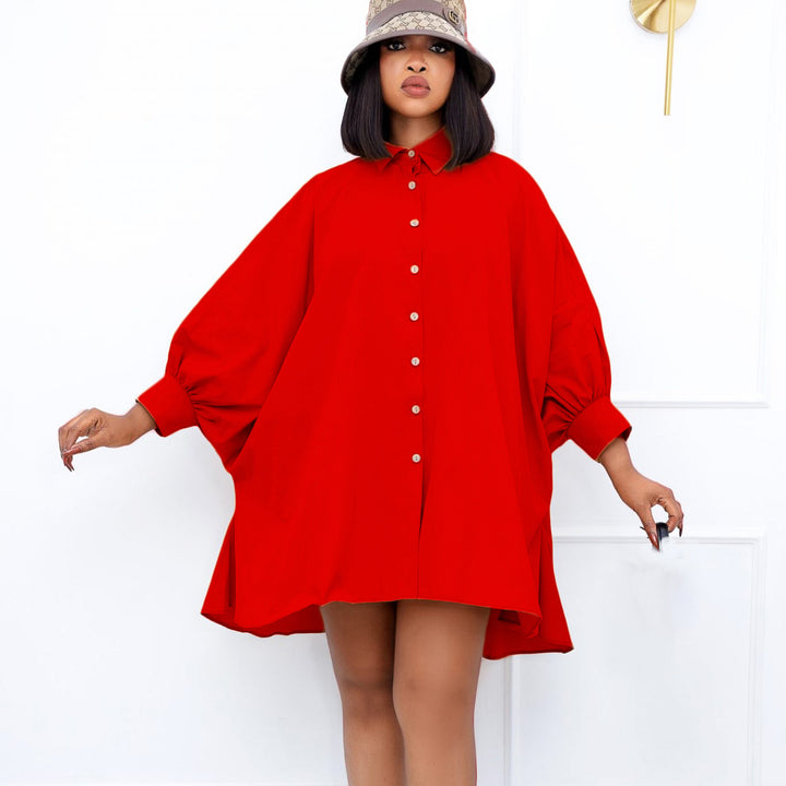 Damen Bluse mit oversized Schnitt und eleganten Knöpfen Drune