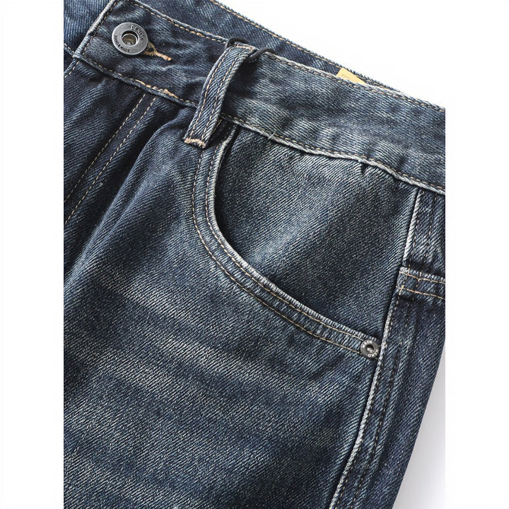 Herren Cargo-Jeans mit aufgesetzten Beintaschen und Used-Waschung Drune