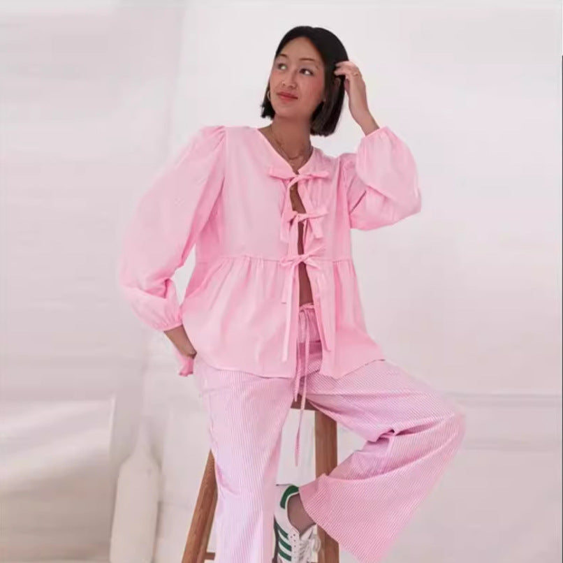 Damen Bluse mit verspielten Rüschendetails und Raffinförderungen Drune