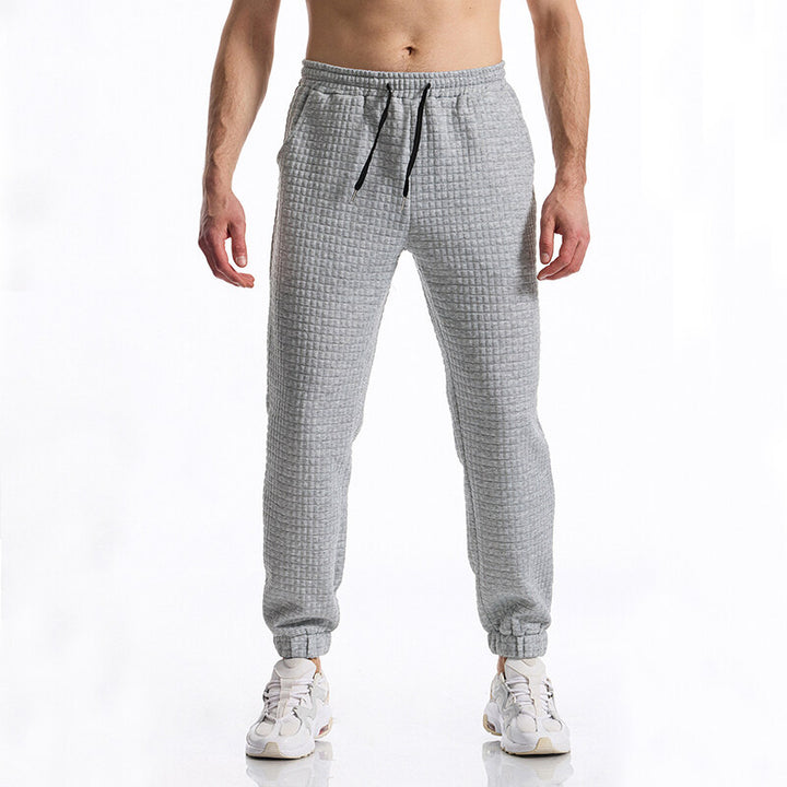 Herren Strukturierte Waffel-Jogginghose mit elastischem Bund und schmal zulaufendem Bein Drune