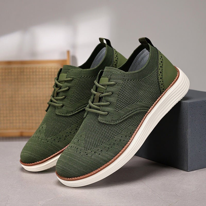 Herren nan gestrickter Oxford-Sneaker mit Wingtip-Perforation und federleichter EVA-Sohle Drune