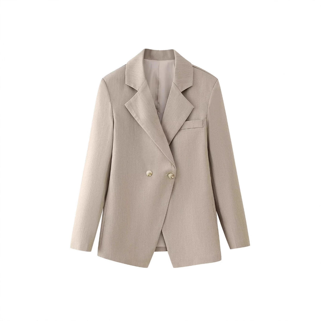 Damen elegante Double-Breasted Blazerjacke mit hochwertigem Stoff Drune