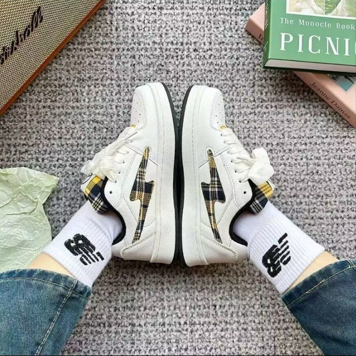Damen Modische Sneakers mit kariertem Design und komfortabler Dämpfung Drune