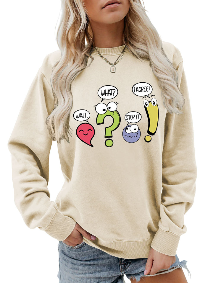 Damen lässiger Pullover mit humorvollem Print Drune