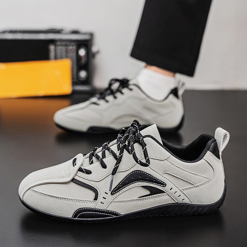 Unisex leichte Retro-Freizeitsneaker mit wildlederähnlichem Obermaterial, gepolstertem Einstieg und flexibler Gummilaufsohle Drune