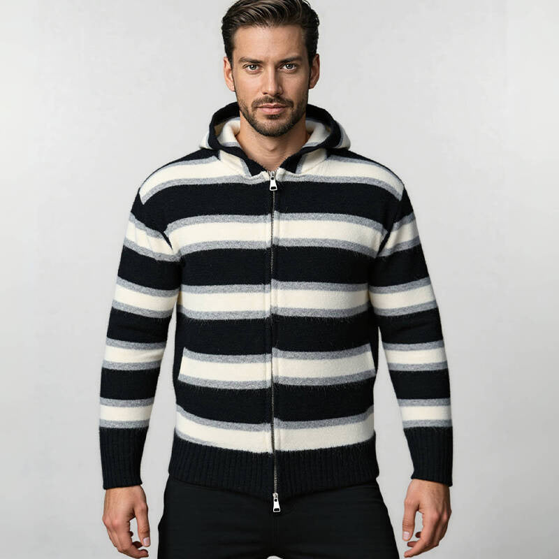 Herren Kapuzenjacke mit modernen Streifen und praktischen Taschen Drune