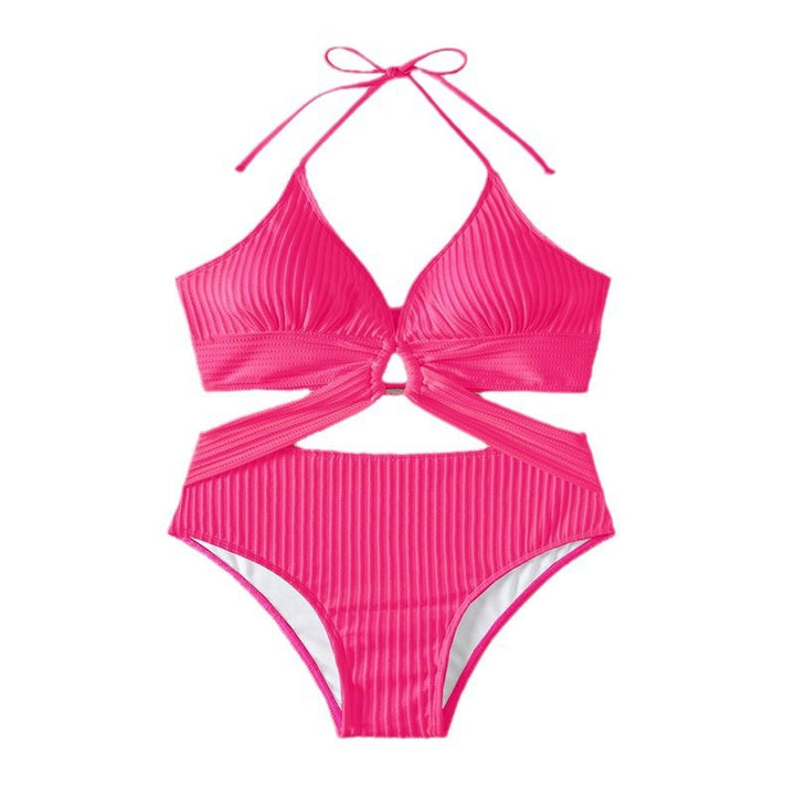 Damen Einteiler Badeanzug mit modischem Cut-Out und hohem Beinausschnitt Drune