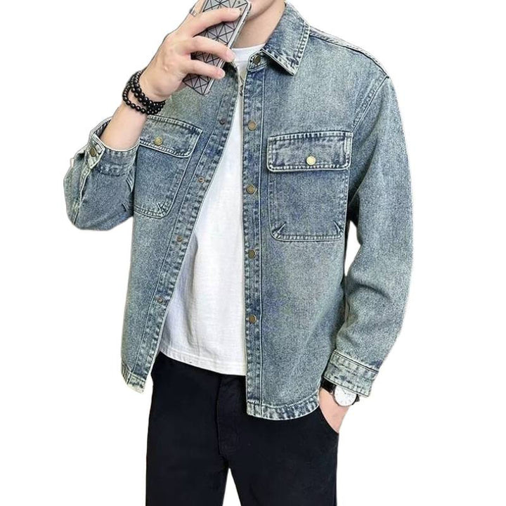 Herren Denim Überhemd Drune 1787799486