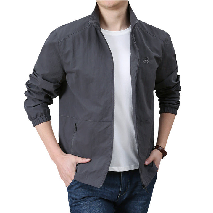 Herren Leichte Windjacke mit Stehkragen, elastischen Bündchen und verdecktem Reißverschluss Drune
