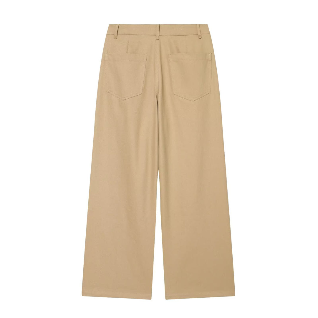 Damen Weite High-Waist Bundfaltenhose Drune