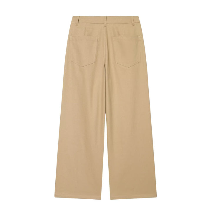Damen Weite High-Waist Bundfaltenhose Drune