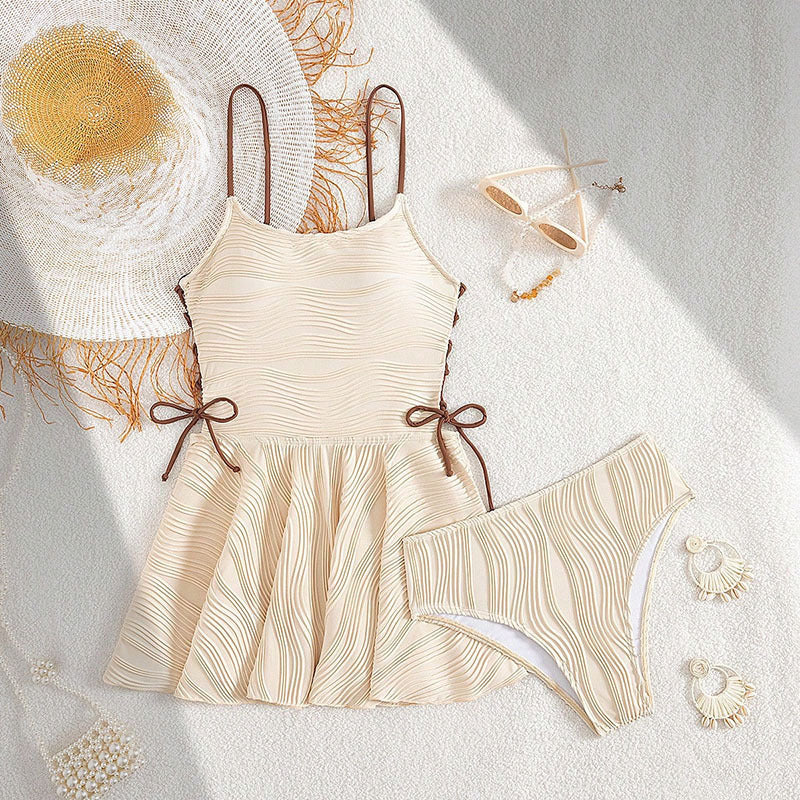 Damen Tankini-Set mit frischem Wickelrock und verstellbaren Trägern Drune
