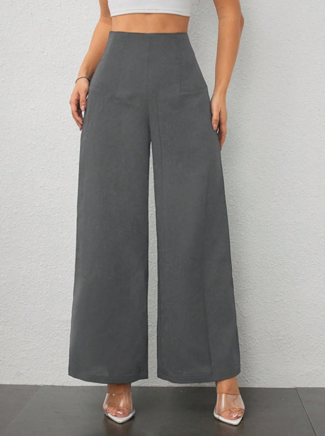 Damen elegante und fließende Hochbund-Hose Drune