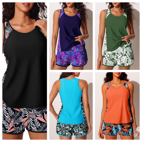 Damen Sportliches Tankini-Set mit floralem Muster Drune