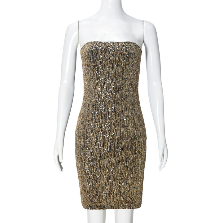 Damen Party Minikleid mit schimmerndem Pailletten-Effekt und figurbetontem Schnitt Drune