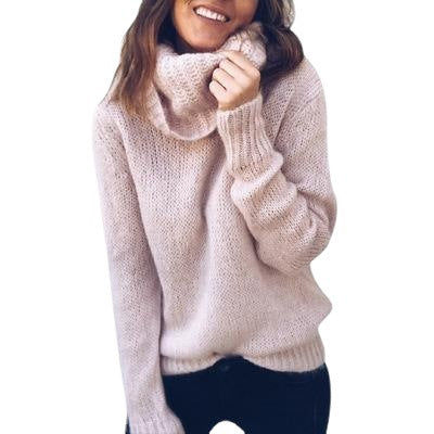 Damen Strickpullover mit hohem Kragen und modernem Schnitt Drune