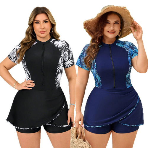 Damen modischer Schwimmanzug mit kurzem Rock Drune