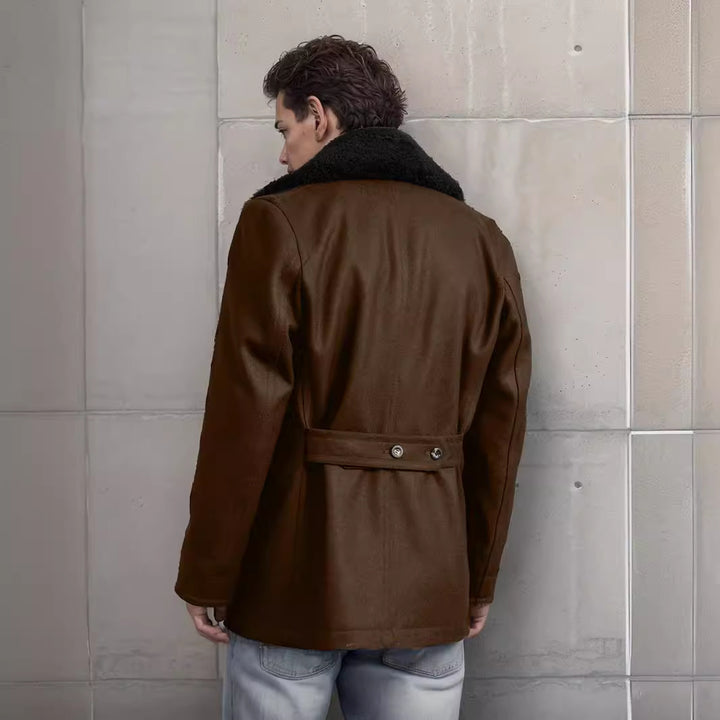 Herren modische Dufflejacke mit weichem Kragen und praktischen Taschen Drune