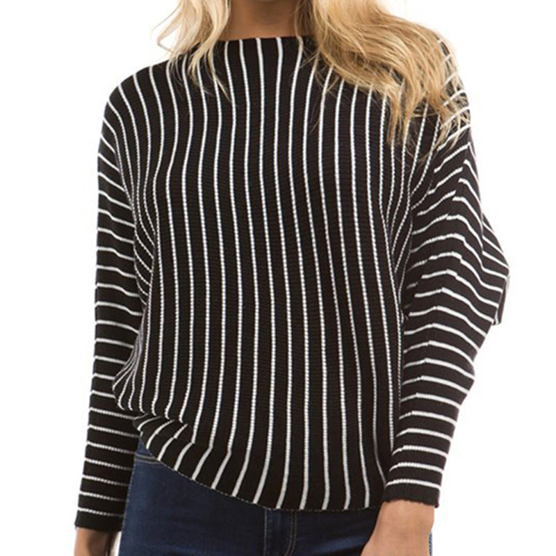 Damen Übergrößen Strickpullover mit modernem Streifenmuster und lässigem Schnitt Drune