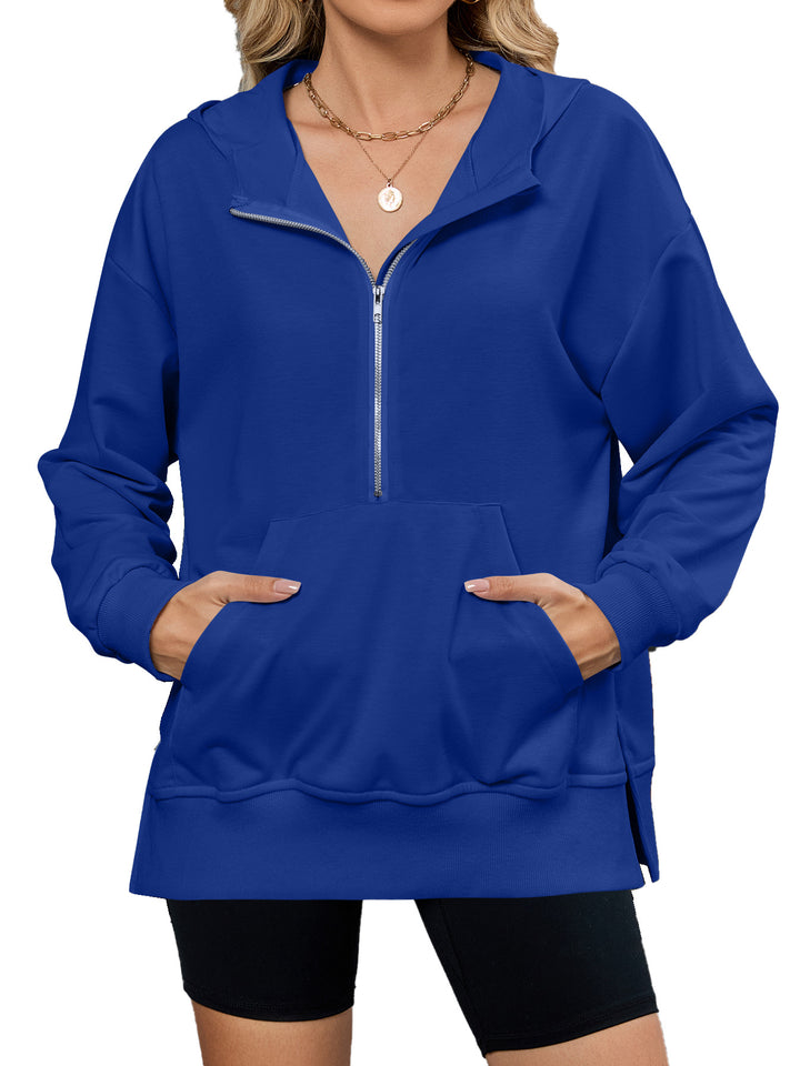 Damen Kapuzenpullover mit durchgehendem Reißverschluss und Taschen Drune
