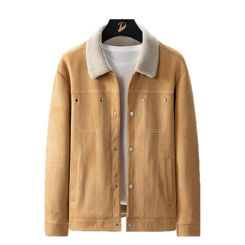 Herren Lässige Lammfelljacke Drune