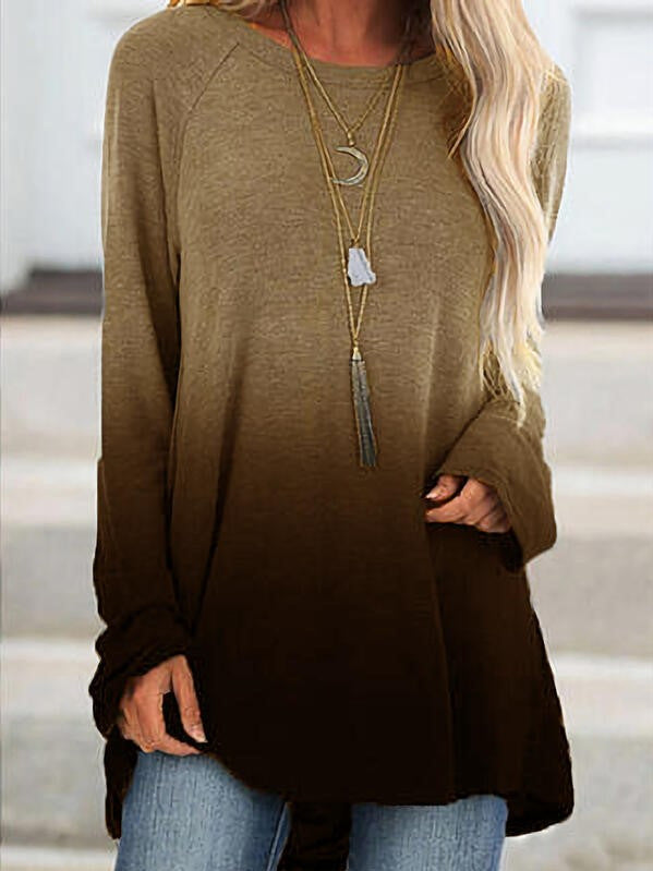 Damen Asymmetrische Tunika mit Karopatch und Zierknöpfen Drune