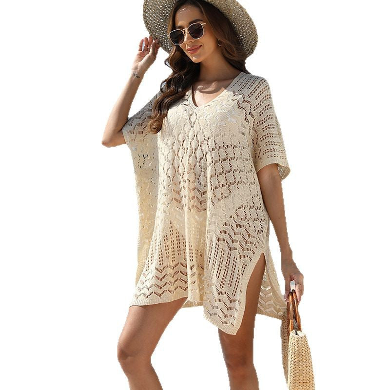 Damen Strandkaftan aus leichtem Strick Drune