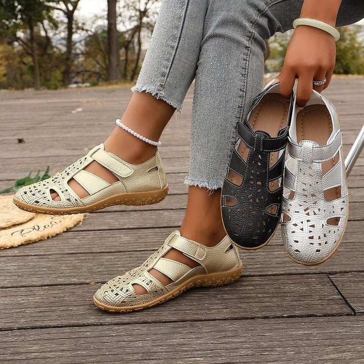 Damen Atmungsaktive Riemensandalen mit verstellbarem Klettverschluss Drune
