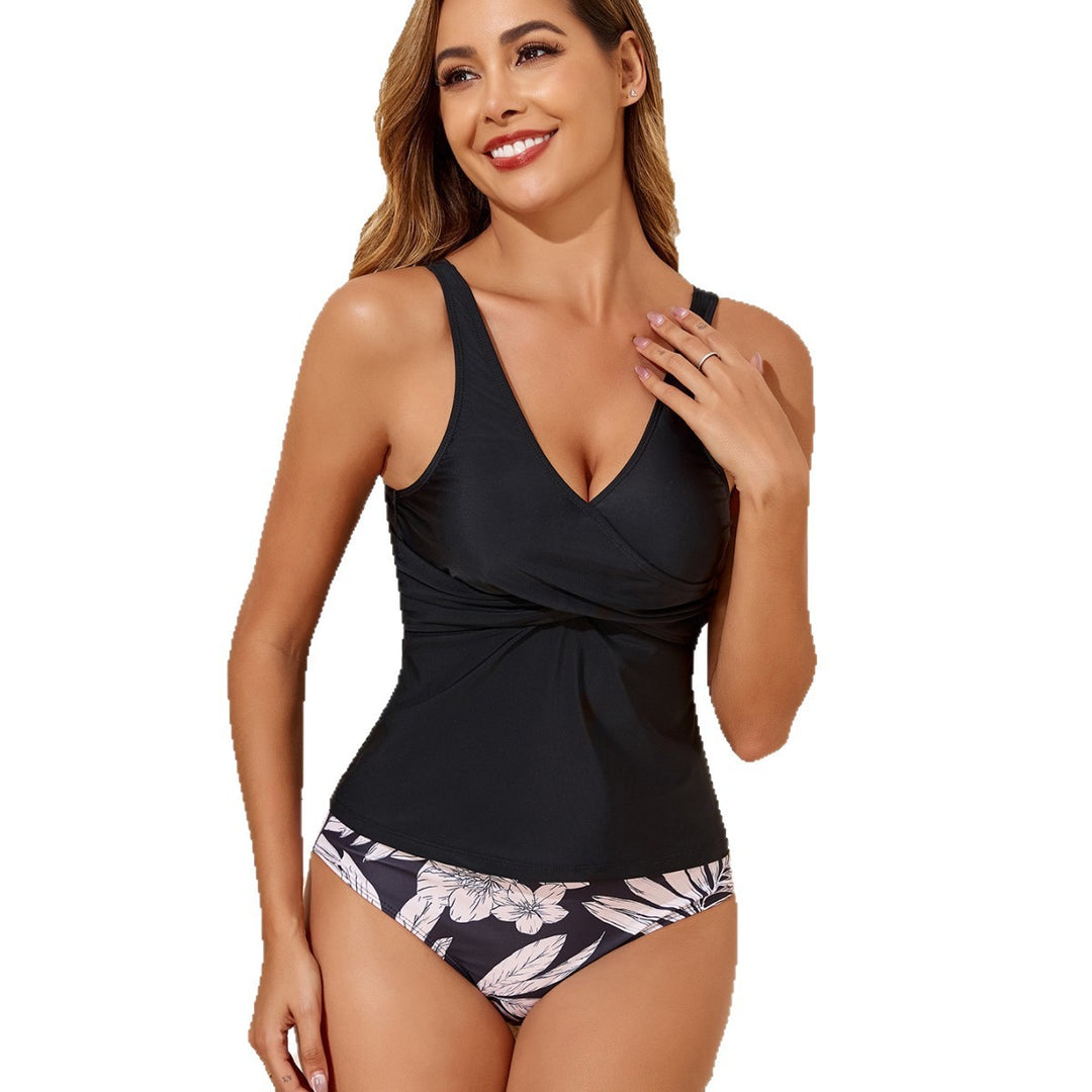 Damen Modischer Tankini mit floralem Unterteil Drune