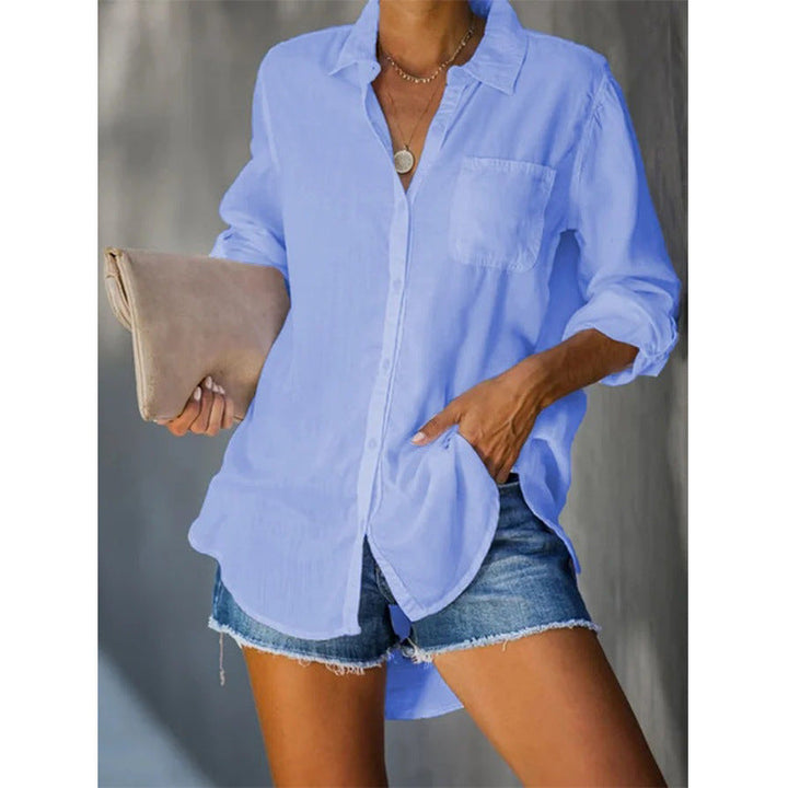 Damen lässige Bluse aus leichtem Stoff Drune