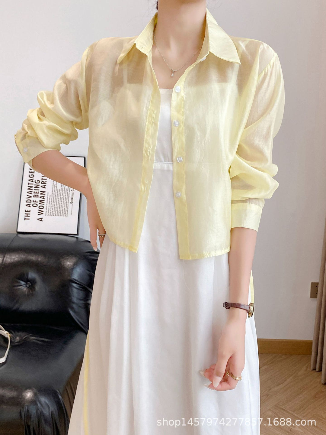 Damen leichte, transparente Bluse Drune