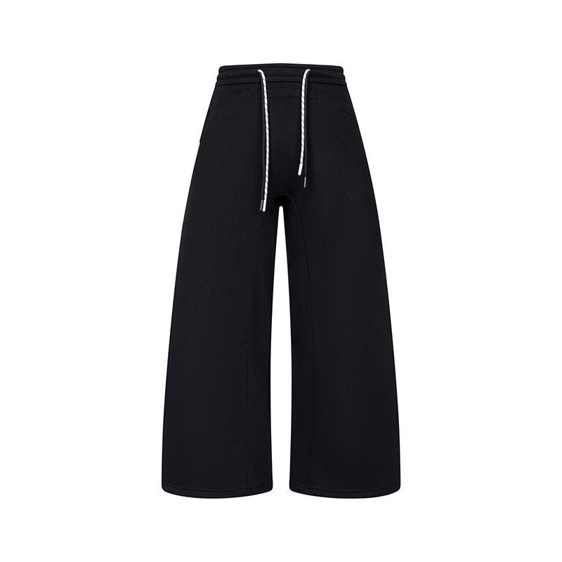 Damen Culotte-Sweatpants mit hohem Bund, Kordelzug und weitem Bein Drune
