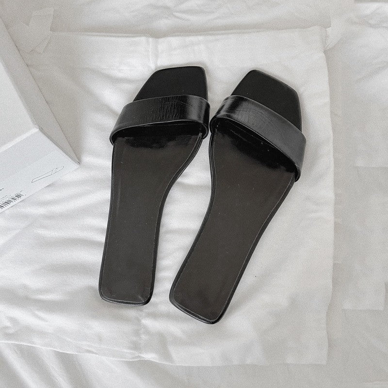 Damen Flache Sandalen mit geschwungenem Riemendesign und rutschfester Sohle Drune
