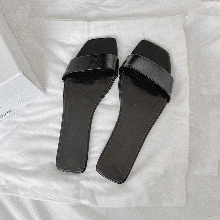 Damen Flache Sandalen mit geschwungenem Riemendesign und rutschfester Sohle Drune