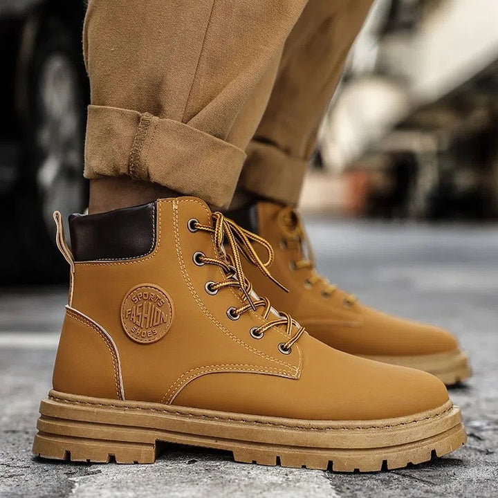 Damen Schnür-Biker-Boots mit robuster Plateau-Sohle Drune