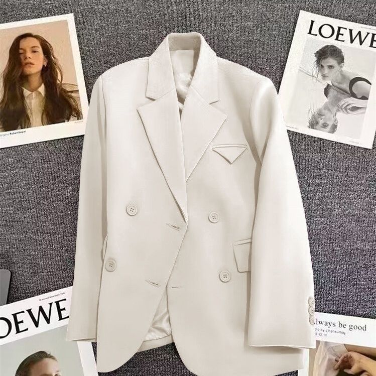 Damen eleganter, taillierter Doppelreiher-Blazer mit kreativem Schnitt Drune