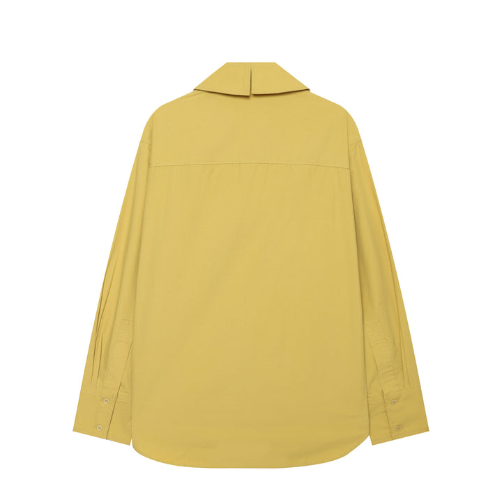 Damen Oversize‑Hemdbluse mit breitem Kentkragen und Schulterklappen Drune