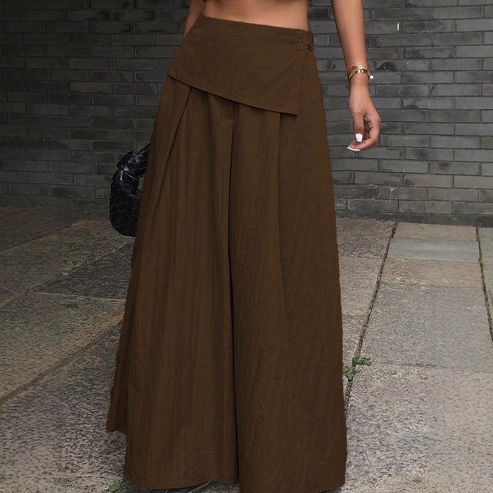 Damen Maxirock mit hoher Taille, Wickelbund und voluminösem Faltenfall Drune