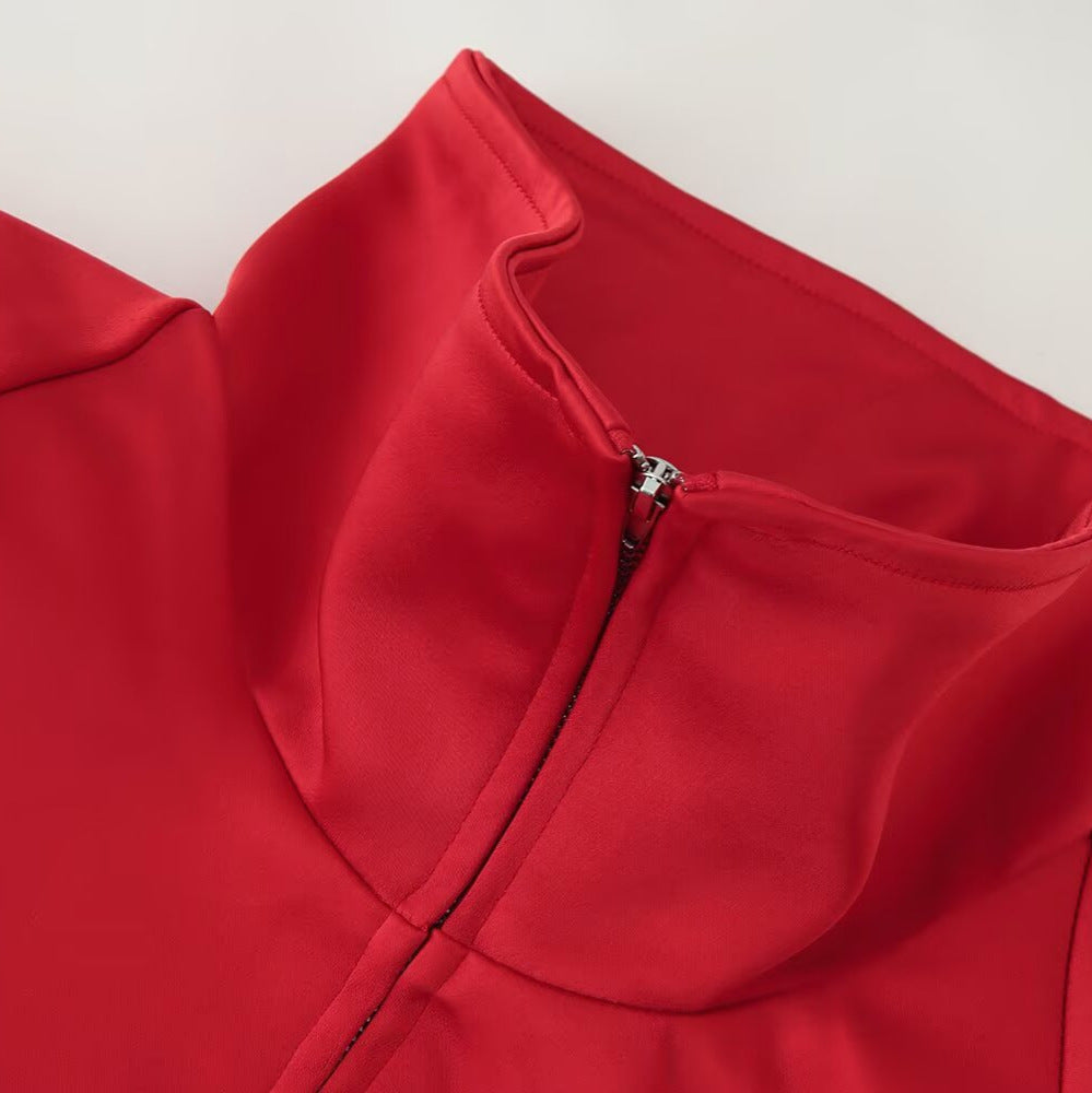 Damen Leichte Windbreaker‑Jacke mit Stehkragen, Reißverschlusstaschen und elastischem Saum Drune
