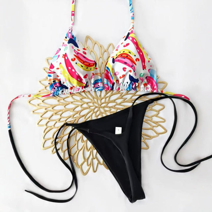 Damen Triangel-Bikini mit floralem Detail Drune