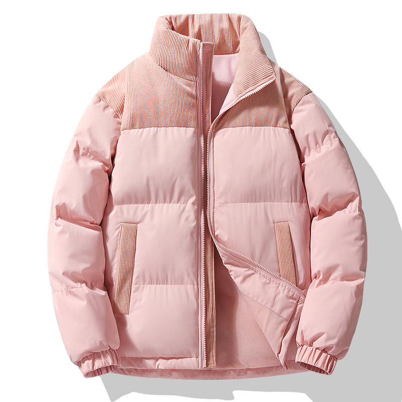 Damen Steppjacke mit Cord-Einsätzen, wattierter Thermofüllung und Stehkragen Drune